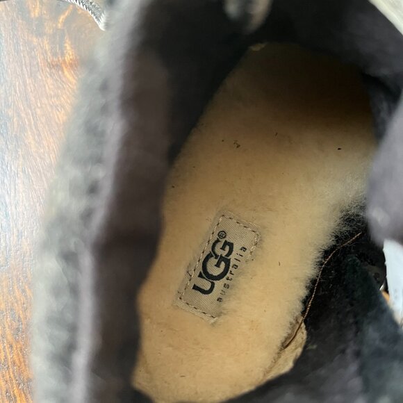 UGG Pure RN 88276 Kids 100% Wool Lining Suede Ankle boots Black / young kids US9 - Picture 5 of 7